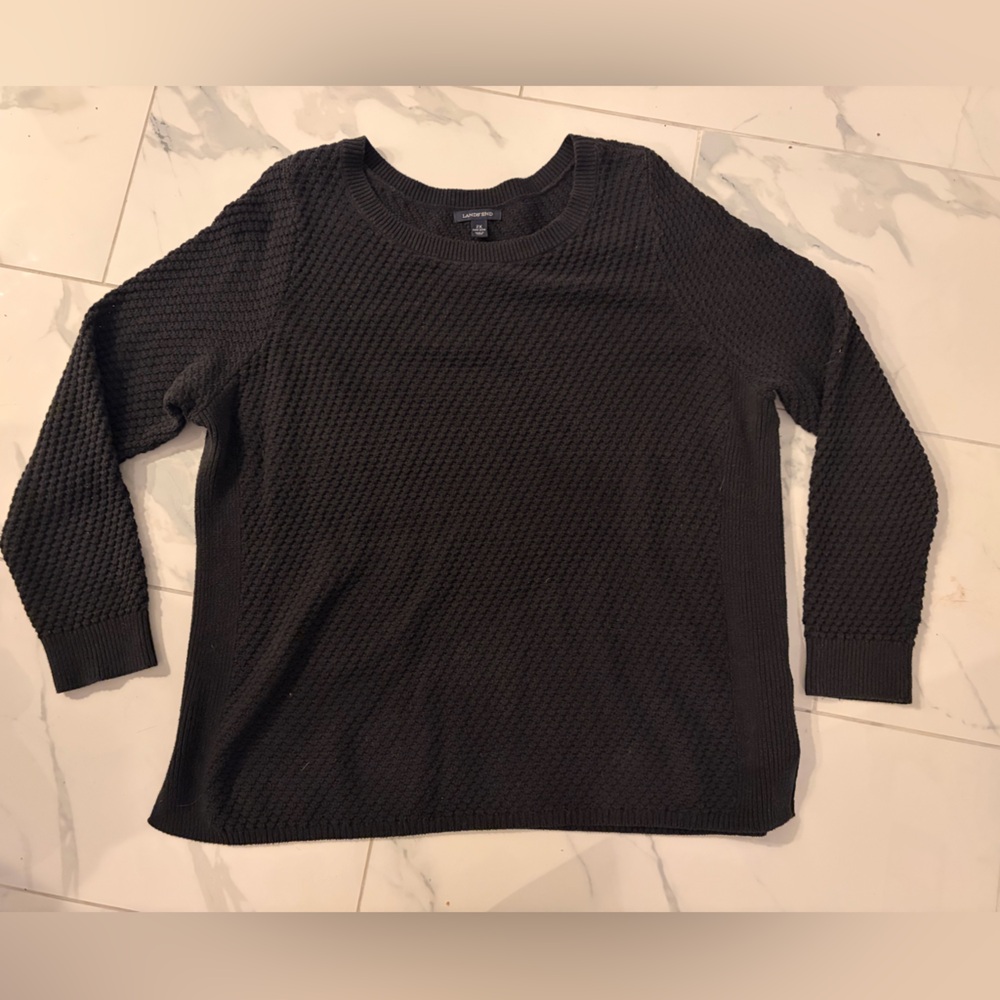 Lands' End Charcoal Knit Sweater
